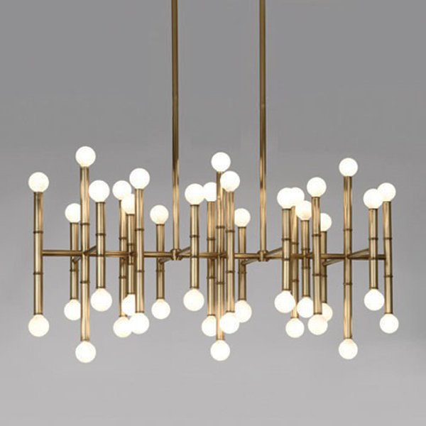 Люстра Meurice Rectangular Chandelier Jonathan Adler Черный Золотой Серебряный в Ульяновске | Loft Concept 