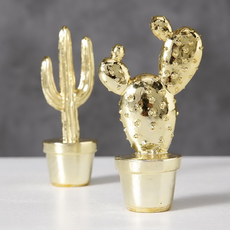 Набор статуэток Golden Cactus Figurine Золотой в Ульяновске | Loft Concept 