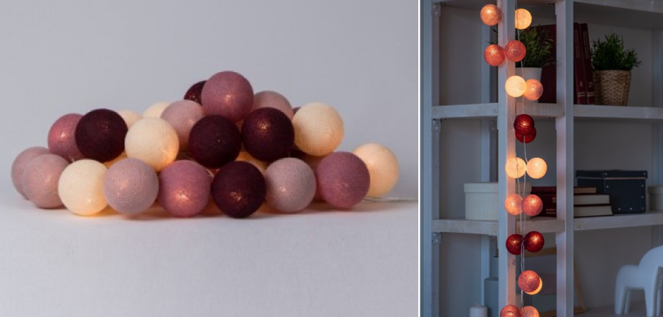 Гирлянда хлопковые фонарики Сotton Ball Rosegarden - Loft-Concept в Ульяновске