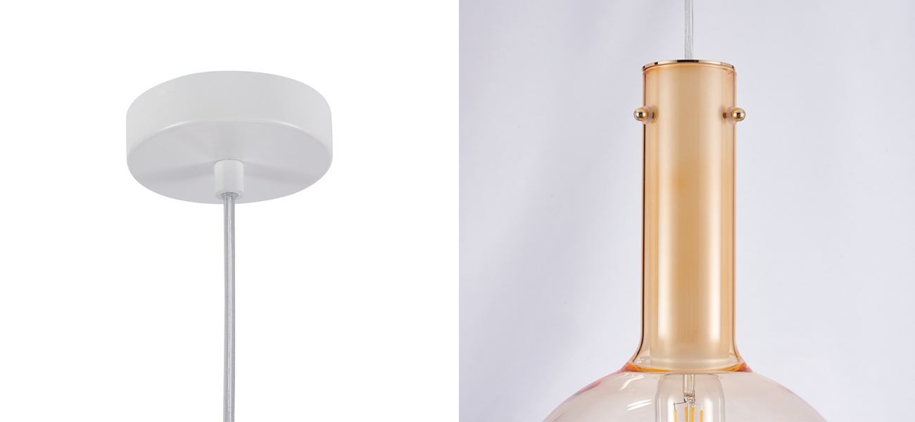 Подвесной светильник с выдувным плафоном AMBERY GOLD - фото №1