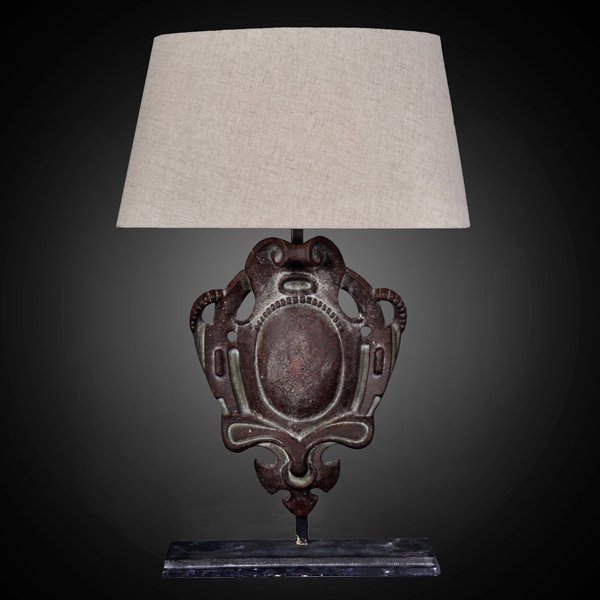 Настольная лампа RH Parisian Iron Shield Table Lamp Коричневый в Ульяновске | Loft Concept 