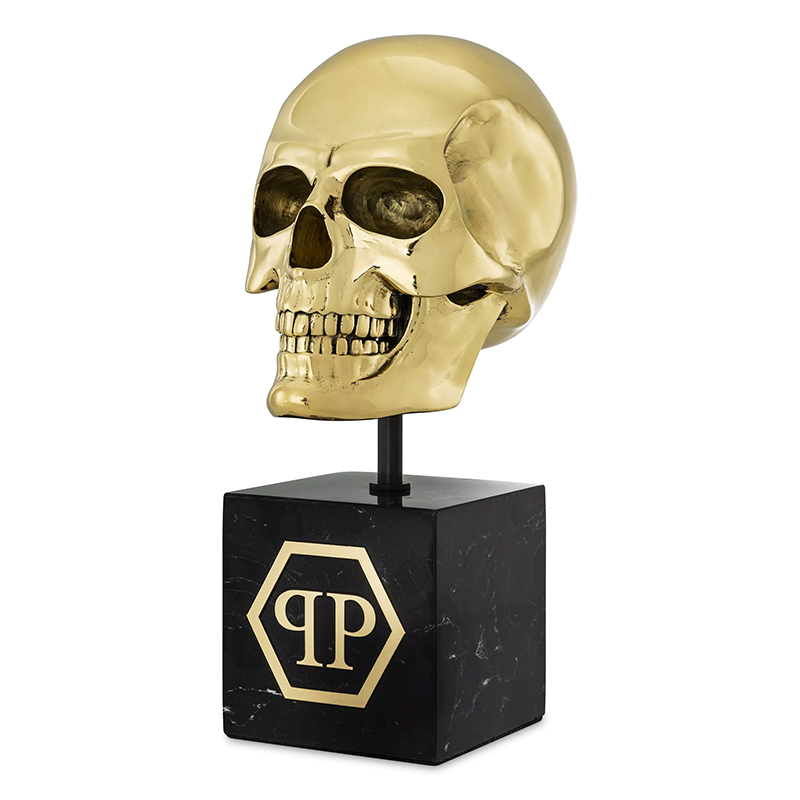 Статуэтка Philipp Plein Gold Skull L Черный Золотой в Ульяновске | Loft Concept 