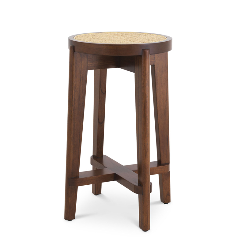 Полубарный стул Eichholtz Counter Stool Dareau brown Бежевый Коричневый в Ульяновске | Loft Concept 