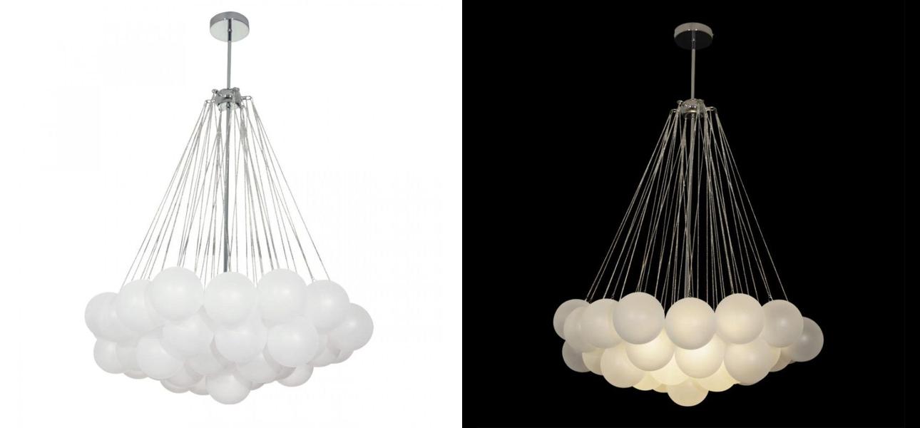 Люстра Белые Шары Apparatus Studio CLOUD Silver диаметр 80 см - фото