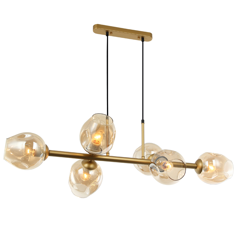 Люстра Branching Bubble Chandelier Line Gold Золотой Янтарь (Amber) в Ульяновске | Loft Concept 