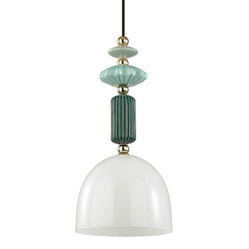 Подвесной светильник Iris hanging lamp green Белое матовое стекло Зеленый в Ульяновске | Loft Concept 