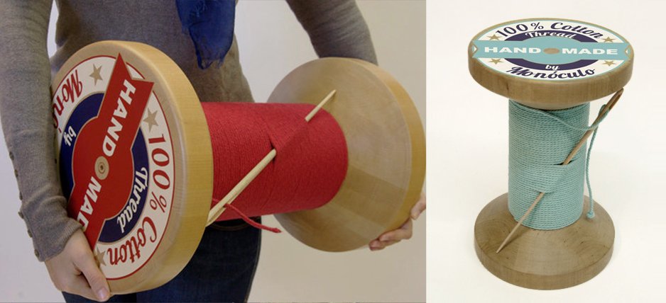 Дизайнерский табурет Thread Reel Wooden Stool - Loft-Concept в Ульяновске