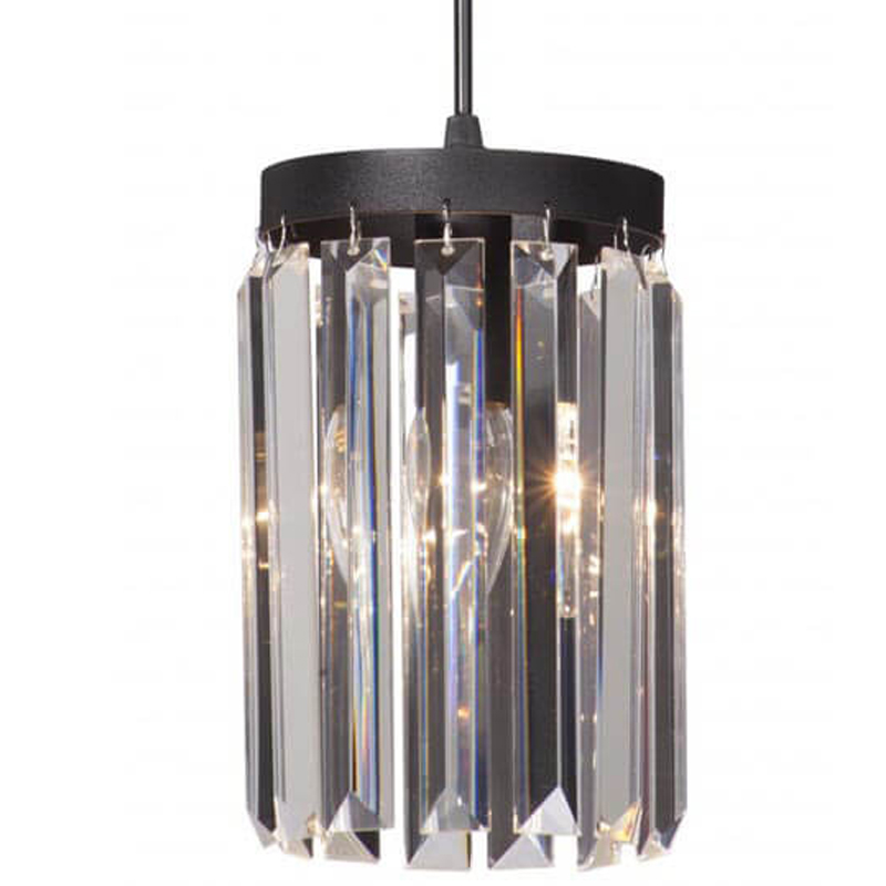 Светильник ODEON CLEAR GLASS Pendant lamp Прозрачное Стекло D 12 Черный матовый Прозрачное Стекло в Ульяновске | Loft Concept 