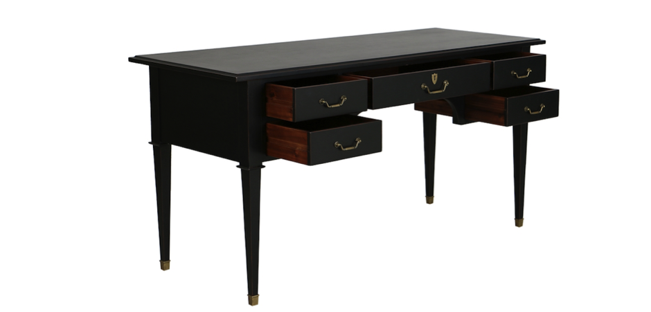 BUREAU NOIR 5 TIROIRS EN ACACIA MASSIF CENACLE A27 BUREAU NOIR 5 TIROIRS EN ACACIA MASSIF CENACLE A27 - Loft-Concept в Ульяновске