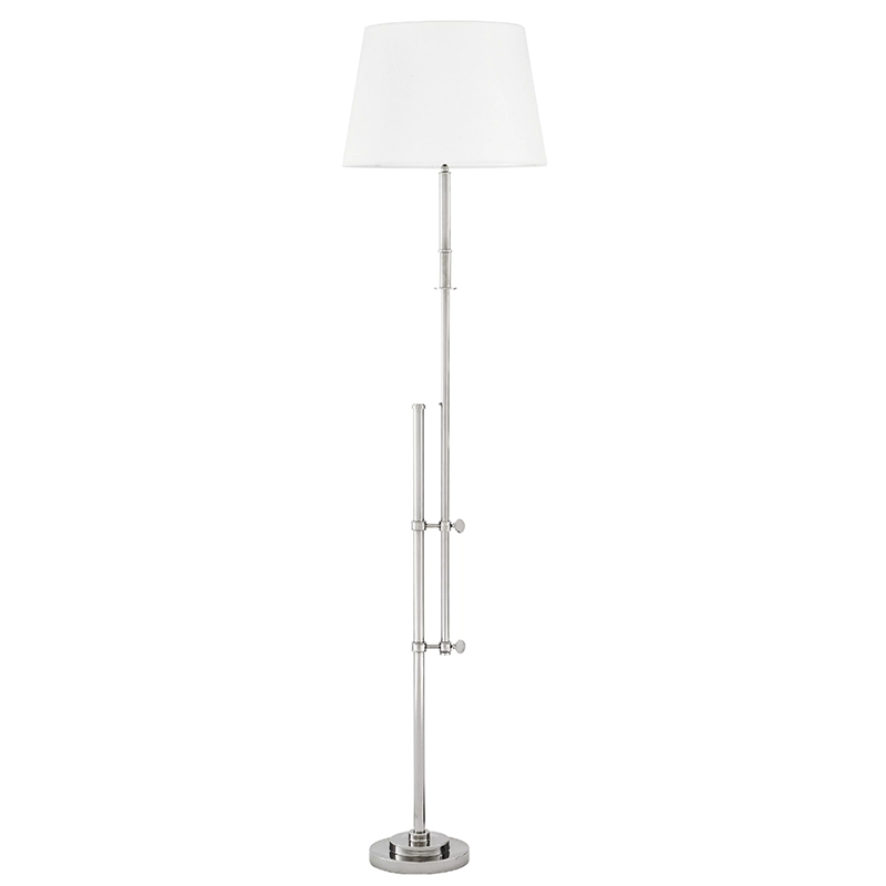 Торшер Eichholtz Floor Lamp Gordini Nickel Никель Белый в Ульяновске | Loft Concept 