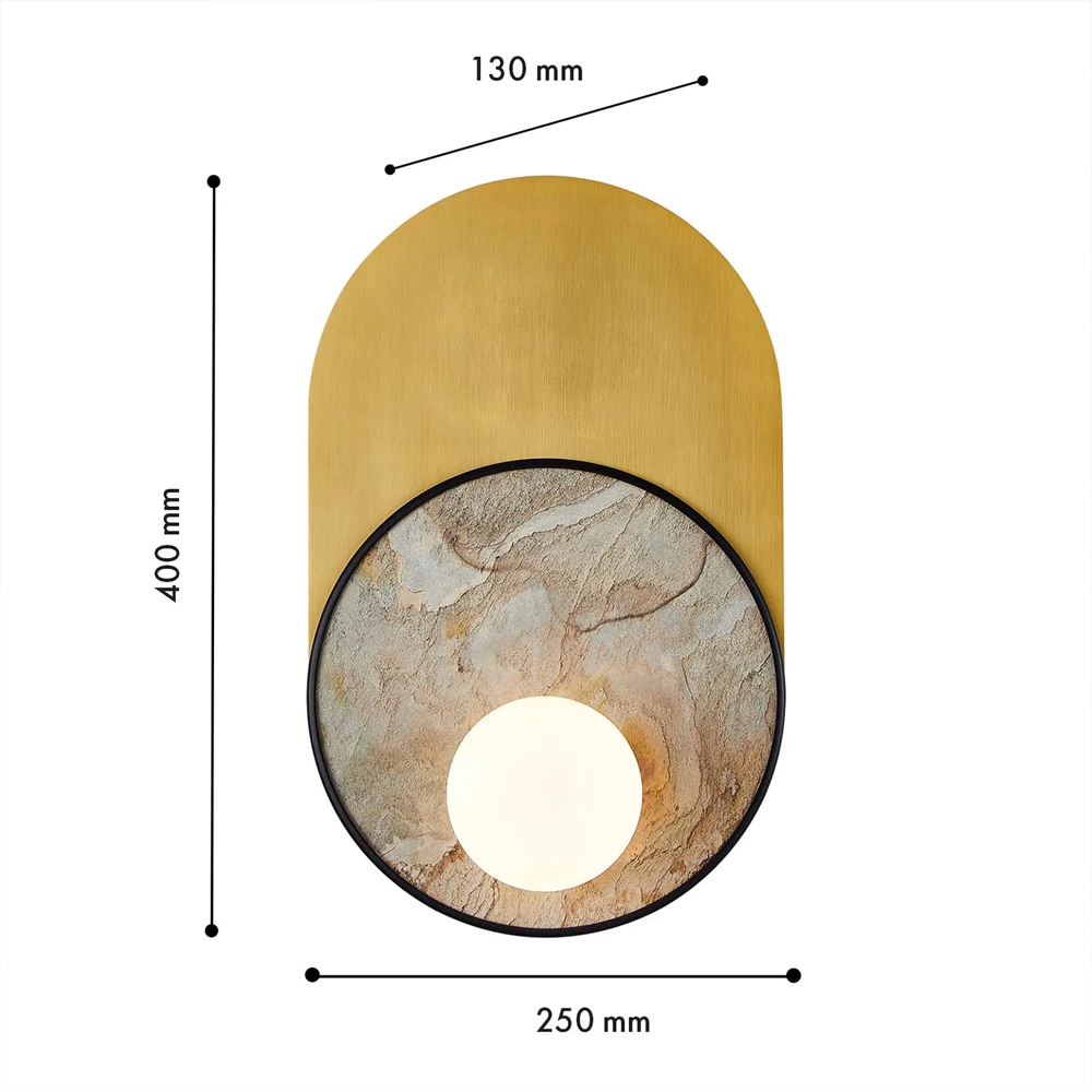 Бра с каменным диском в металлической раме Sandstone Painting в Ульяновске