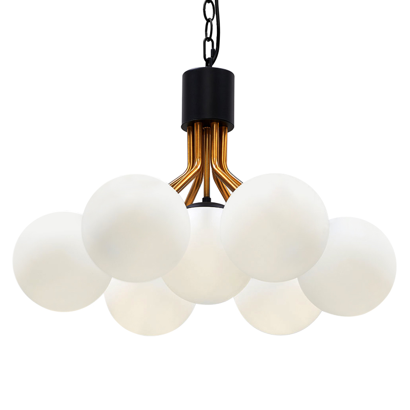 Люстра Berries Chandelier White Balloons Bronze Black 7 Белый Бронза Черный в Ульяновске | Loft Concept 