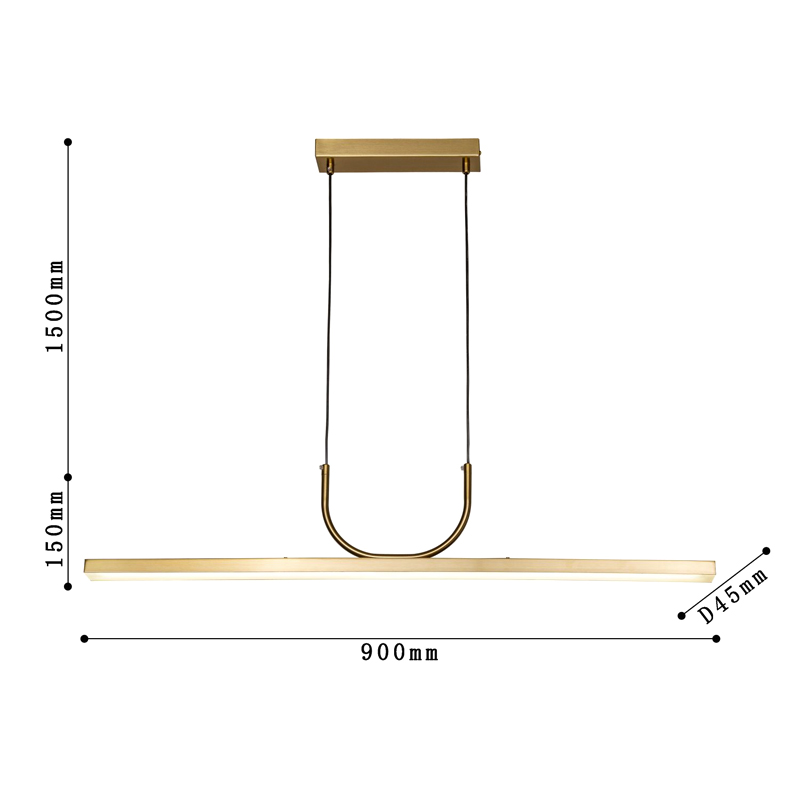 Минималистичная золотая люстра Trumpet tube в Ульяновске