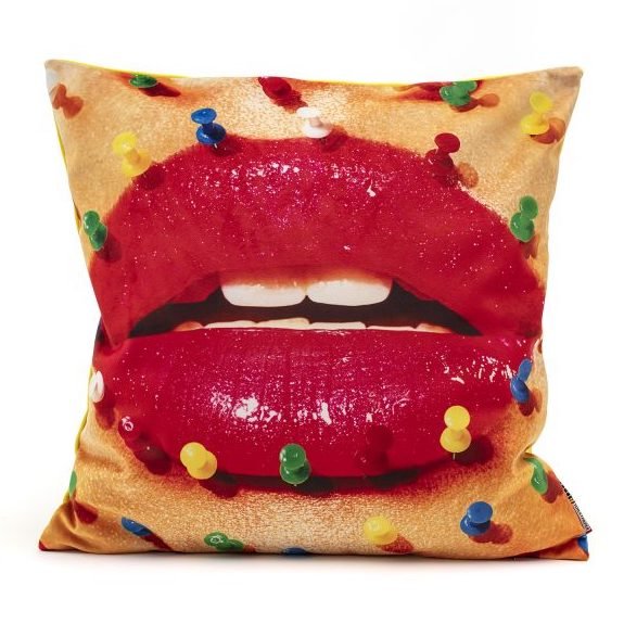 Подушка Seletti Cushion Mouth with pins Design: Toiletpaper Мульти в Ульяновске | Loft Concept 