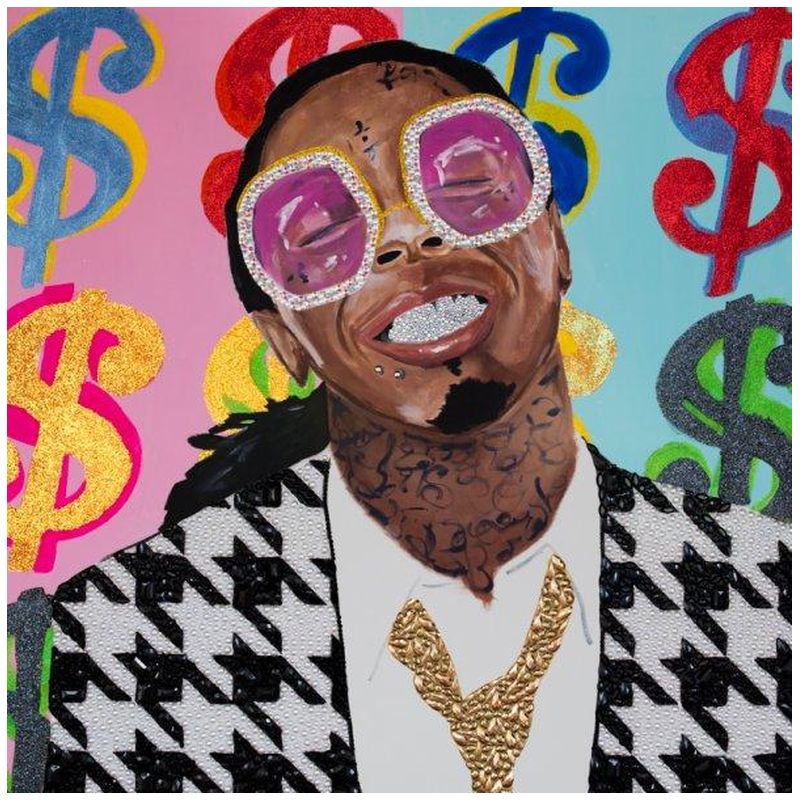 Картина Lil Wayne with Money Background, And Houndstooth Jacket Мульти в Ульяновске | Loft Concept 