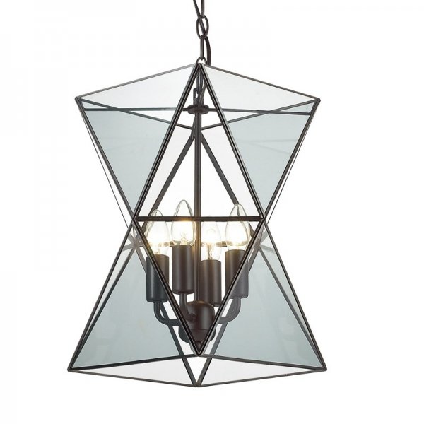 Люстра PolyPyramid Glass Pendant 4 Прозрачный в Ульяновске | Loft Concept 