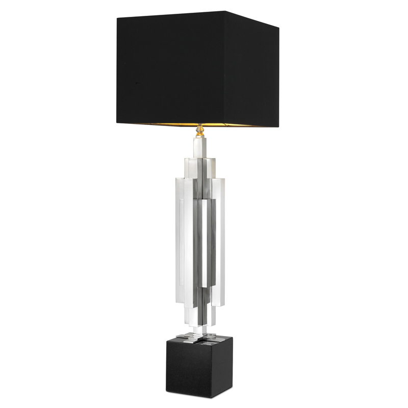 Настольная лампа Eichholtz Table Lamp Ellis Никель Черный в Ульяновске | Loft Concept 