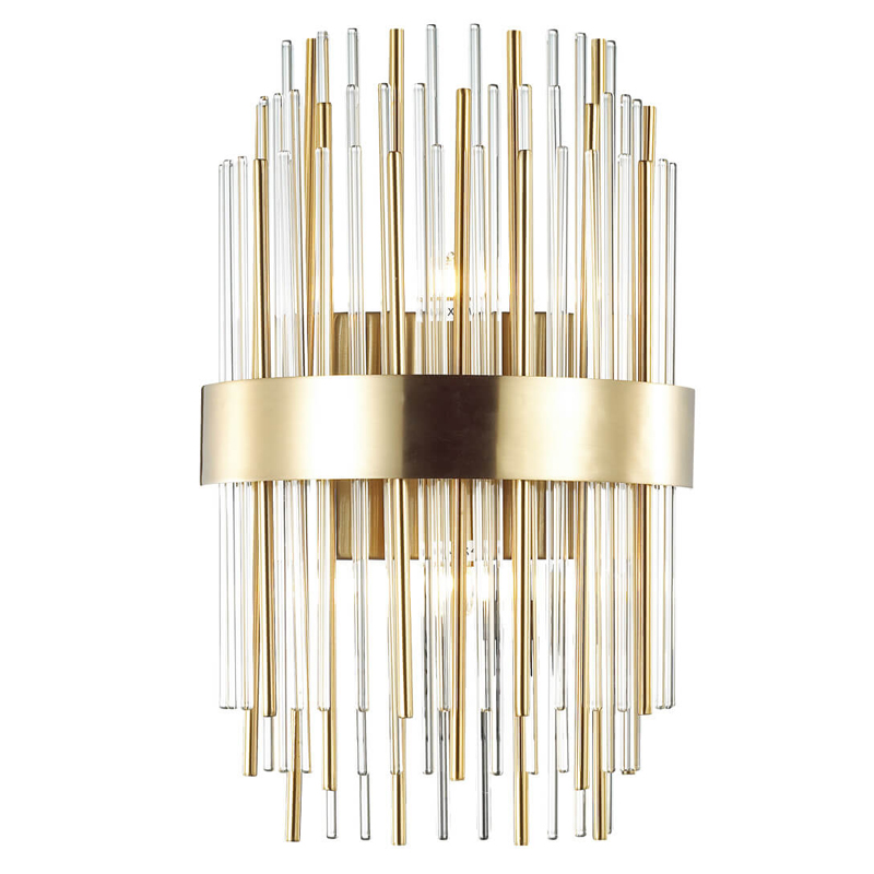 Бра Glass Stripes In The Belt Sconce Прозрачный Глянцевое золото в Ульяновске | Loft Concept 