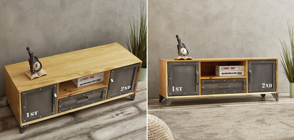 ТВ-тумба Loft Metal and Wood Double - Loft-Concept в Ульяновске