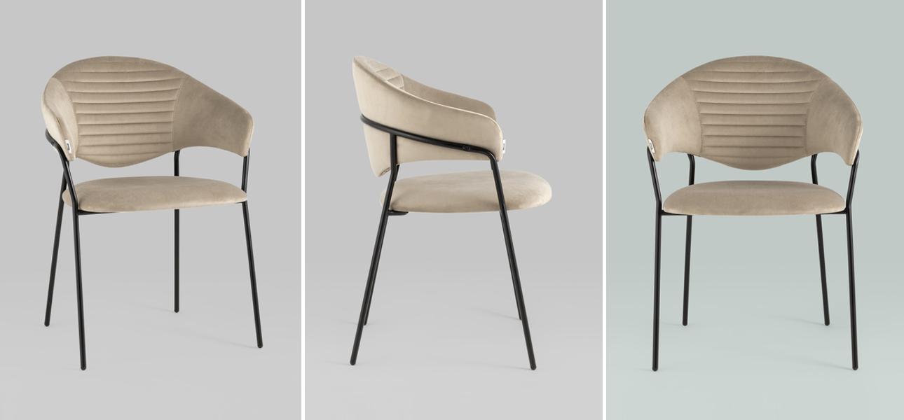 Стул Alexis Chair Бежевый Велюр - фото