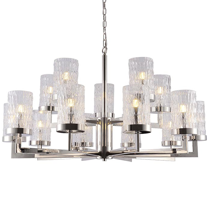 Люстра Estebe Glass Nickel Chandelier 14 Прозрачный Никель в Ульяновске | Loft Concept 