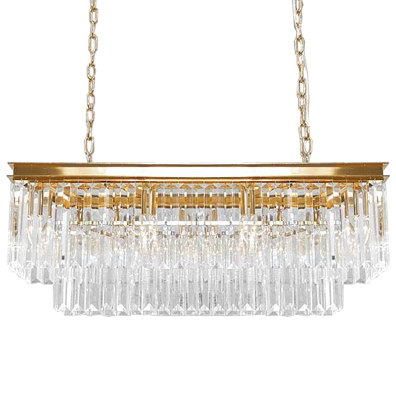 Люстра RH Odeon Chandelier Two Gold 90 Прозрачное Стекло Золотой в Ульяновске | Loft Concept 