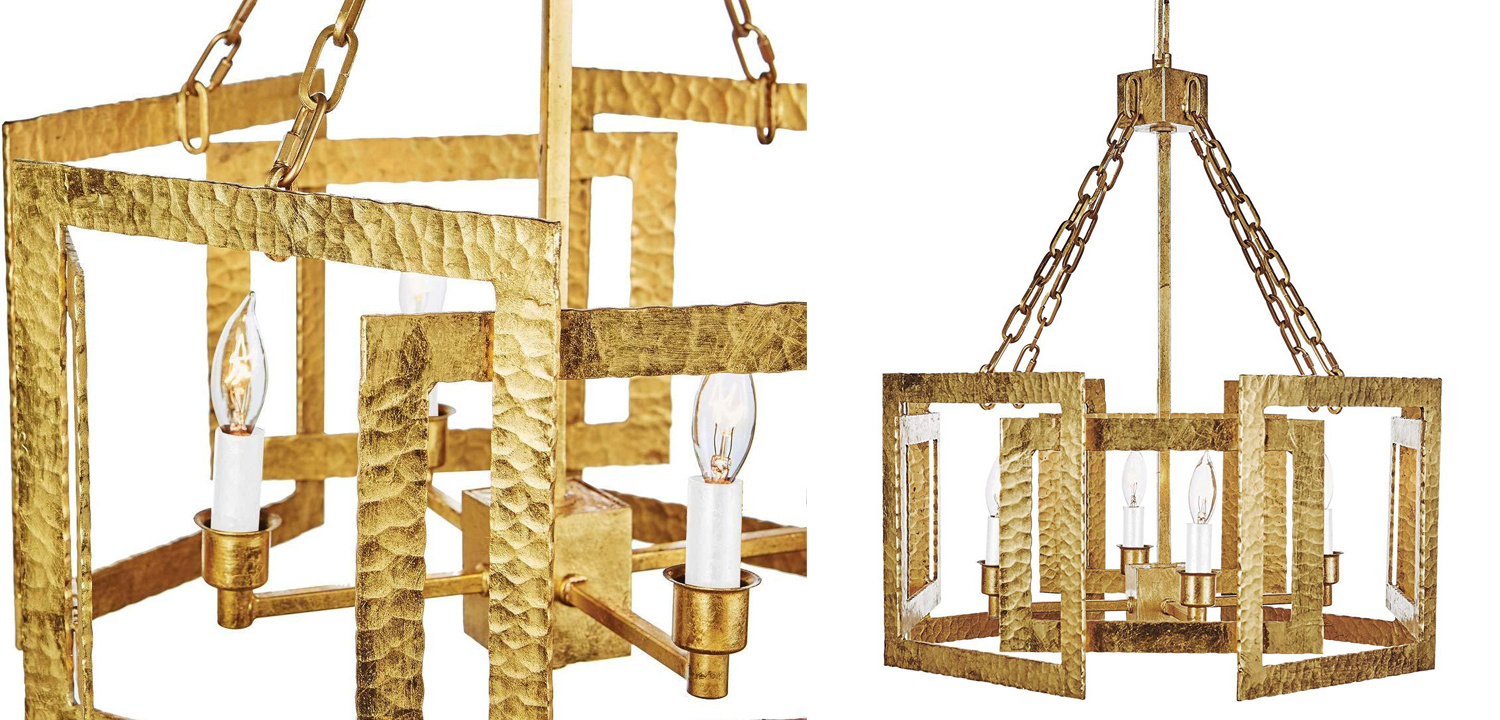 Люстра Textured Cage Pendant Lamp Gold Chandelier - фото