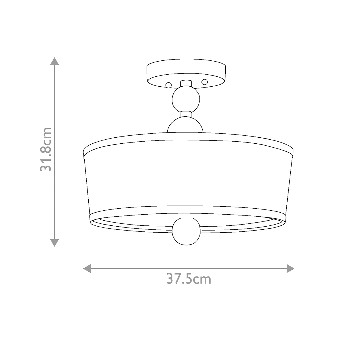 Потолочный светильник с белым цилиндрическим плафоном и шарообразными деталями Hinkley в Ульяновске