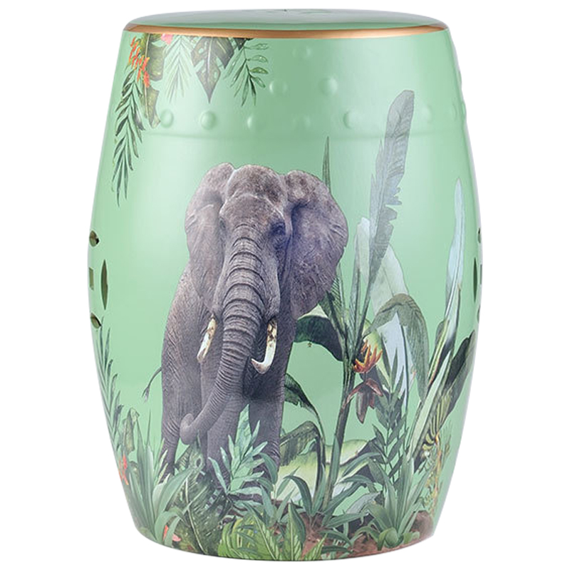 Керамический табурет Elephant Tropical Animal Ceramic Stool Green Прозрачный зеленый Серый Зеленый в Ульяновске | Loft Concept 