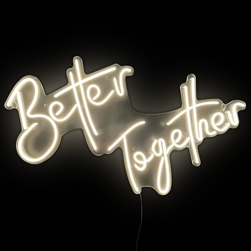 Неоновая настенная лампа Better Together Neon Wall Lamp Желтый Прозрачный в Ульяновске | Loft Concept 