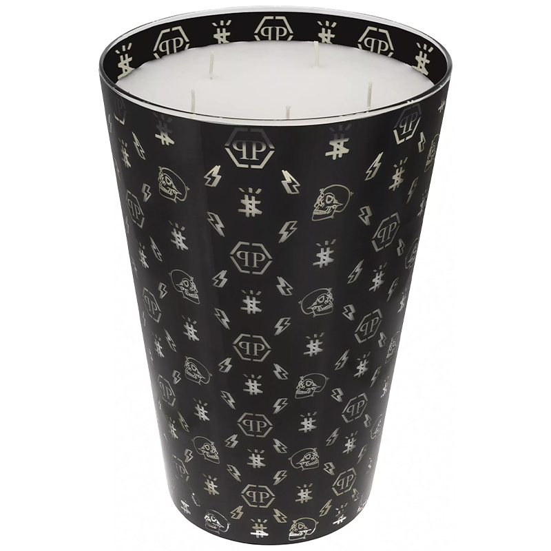 Свеча Philipp Plein Candle Monogram XL Черный Белый в Ульяновске | Loft Concept 