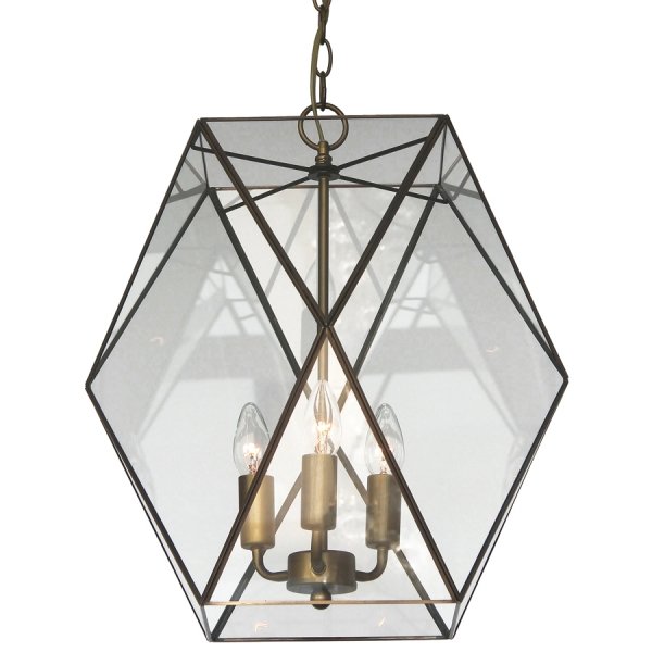 Подвесной светильник Rombius Pendant large III clear glass Латунь Античная полированная в Ульяновске | Loft Concept 