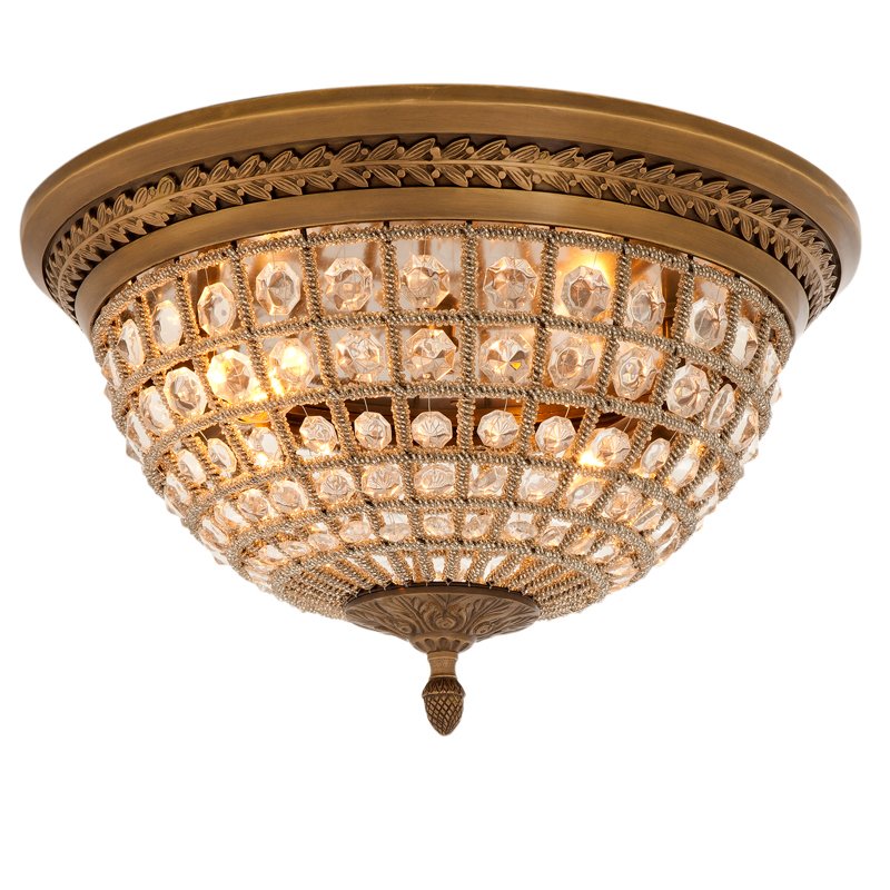 Потолочный светильник Ceiling Lamp Kasbah Antique Brass Латунь Античная полированная Прозрачное Стекло в Ульяновске | Loft Concept 