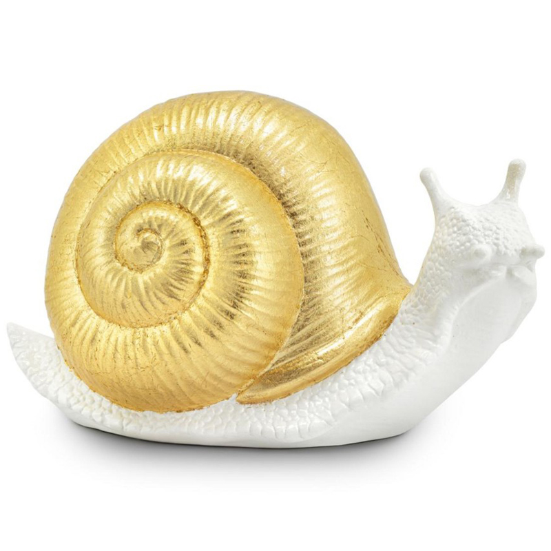 Статуэтка Abhika Snail Bisc. Goldleaf Белый Золотой в Ульяновске | Loft Concept 