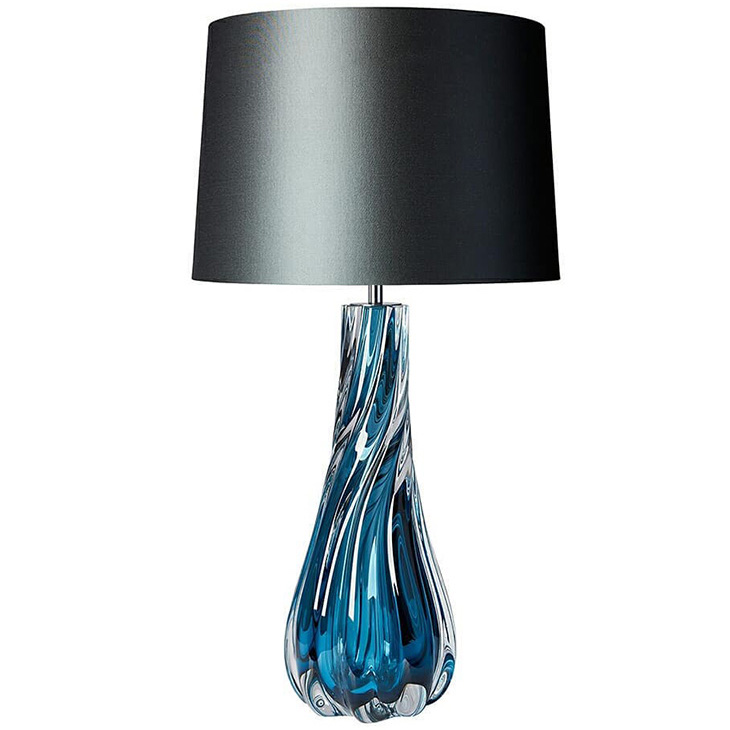 Настольная лампа Naiad Velvet Blue Table Lamp Черный Синий в Ульяновске | Loft Concept 