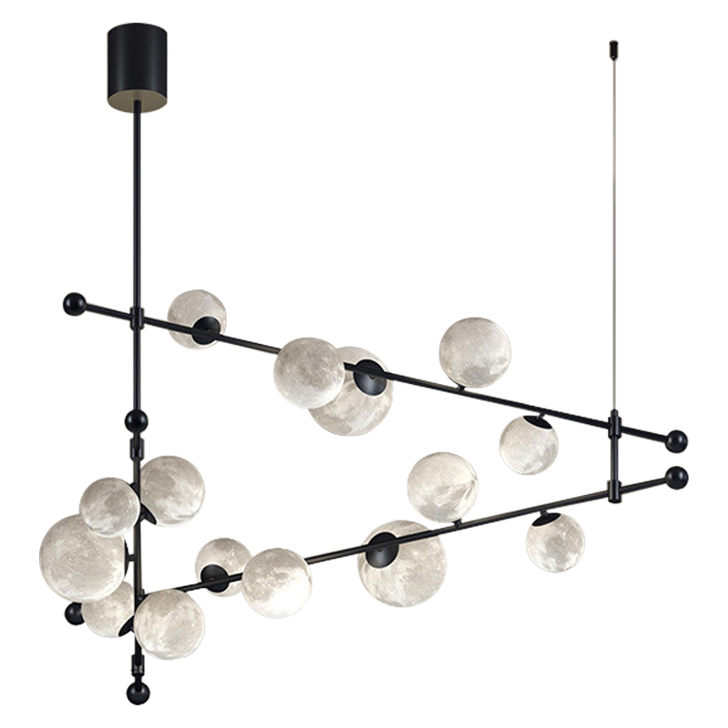 Светильник Tech Lighting Modern Rail Geometric Linear Suspension 15 Black Черный Белый в Ульяновске | Loft Concept 