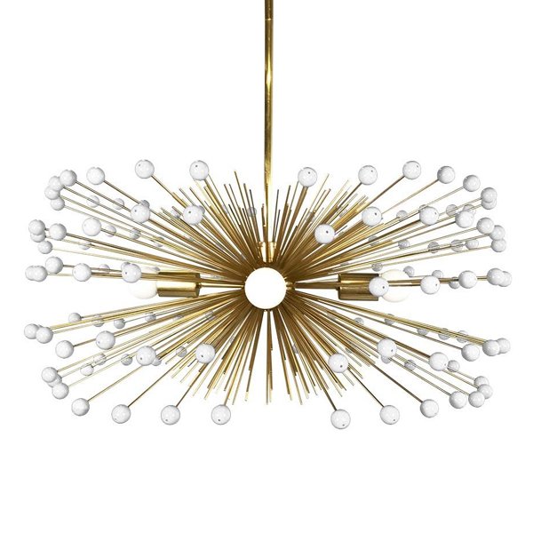 White Beaded Urchin Chandelier Sputnik  Золотой Белый в Ульяновске | Loft Concept 