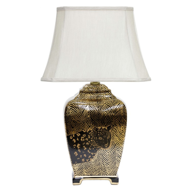 Настольная лампа Leopard Table lamp black and gold Черный Золотой Белый в Ульяновске | Loft Concept 