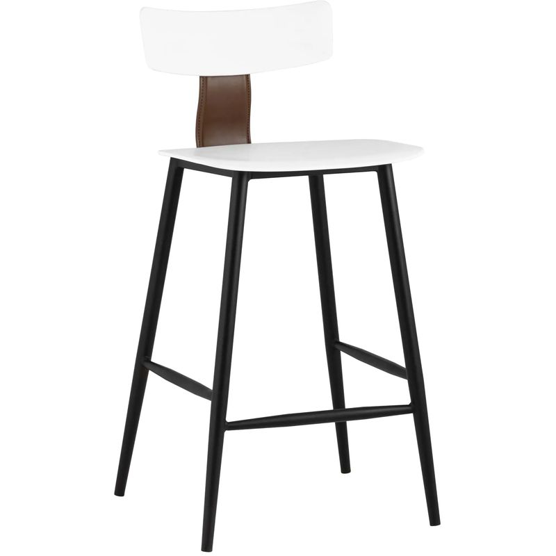 Стул Барный ANT White Eco-Leather 2 шт Белый Коричневый Черный Стул Барный ANT White Eco-Leather 2 шт Белый Коричневый Черный в Ульяновске | Loft Concept