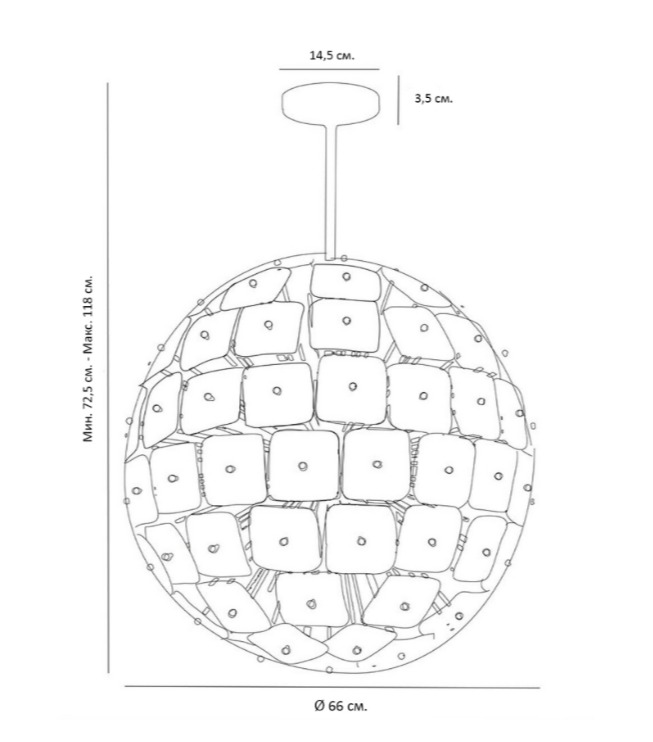 Люстра Sputnik Square Matt Chandelier в Ульяновске