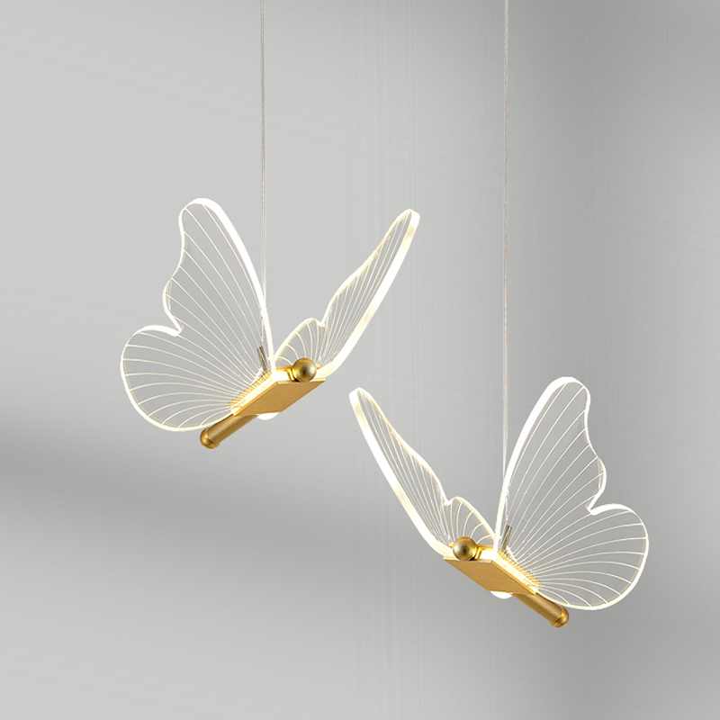 Butterfly Double Pendant Lamp D Прозрачный Латунь в Ульяновске | Loft Concept 