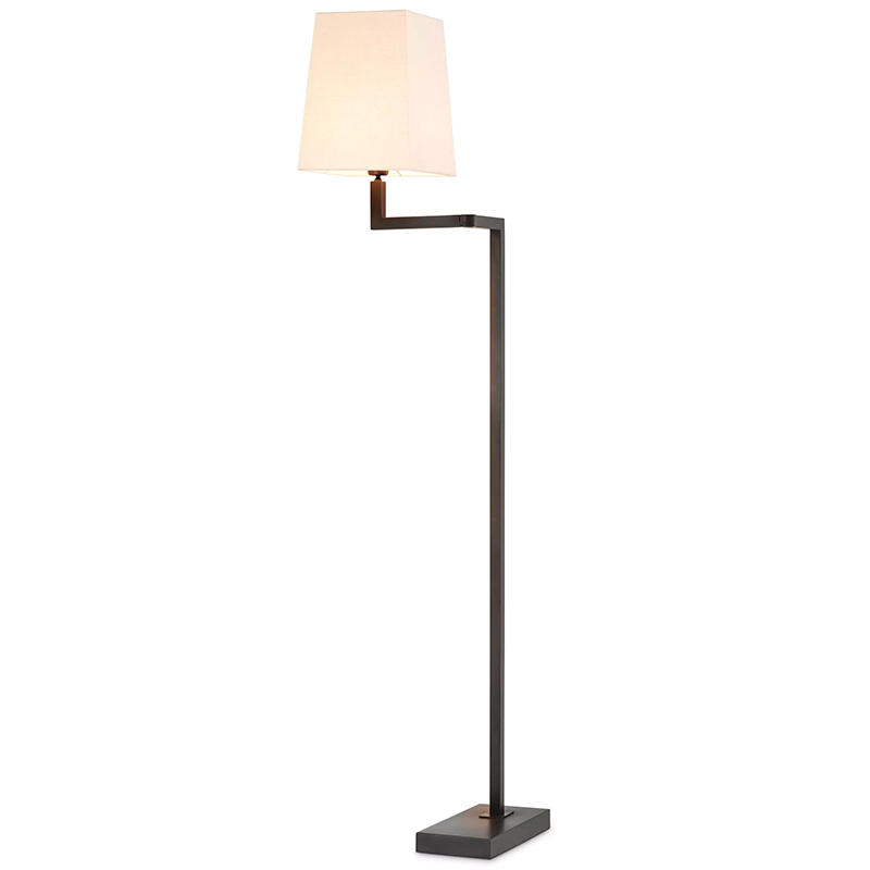 Торшер Eichholtz Floor Lamp Cambell Bronze Белый Темная бронза в Ульяновске | Loft Concept 