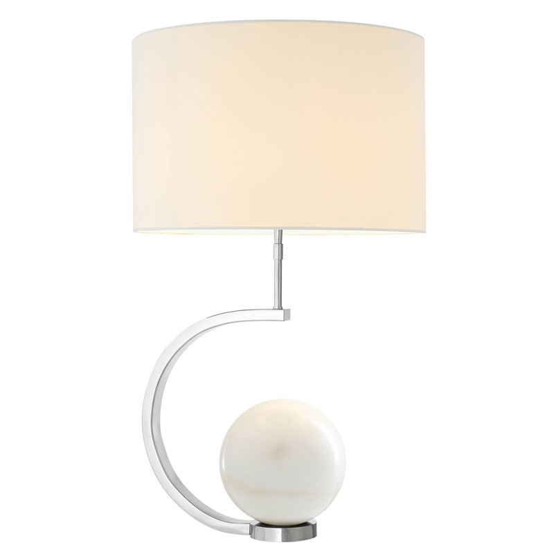 Настольная лампа Eichholtz Table Lamp Luigi white marble Белый Никель Белый Мрамор Bianco в Ульяновске | Loft Concept 