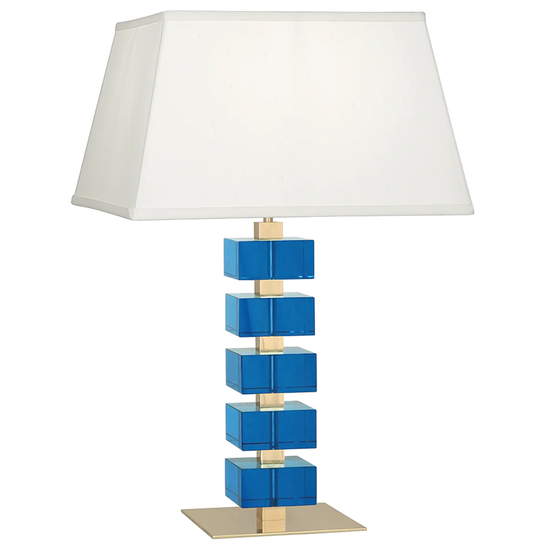 Настольная лампа Monaco Table Lamp Синий Латунь Белый в Ульяновске | Loft Concept 