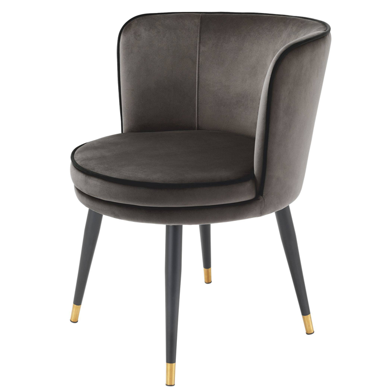 Стул Eichholtz Dining Chair Grenada grey Серый Черный Латунь в Ульяновске | Loft Concept 