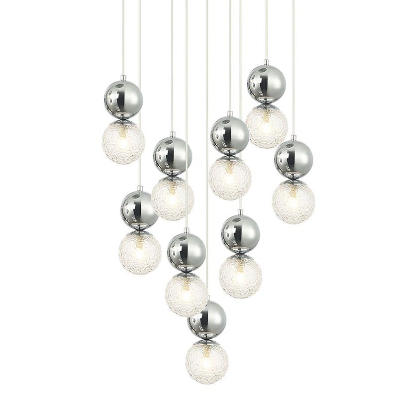 Люстра Lennert Chrome Cascade Chandelier Хром Прозрачное Стекло в Ульяновске | Loft Concept 