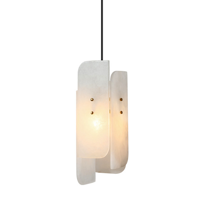 Подвесной светильник Ancel Hanging Light Белый Мрамор Bianco Глянцевое золото в Ульяновске | Loft Concept 