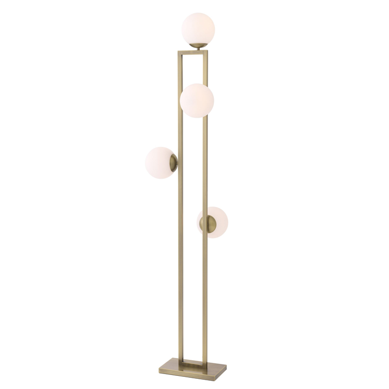 Торшер Eichholtz Floor Lamp Pascal brass Латунь Белый в Ульяновске | Loft Concept 