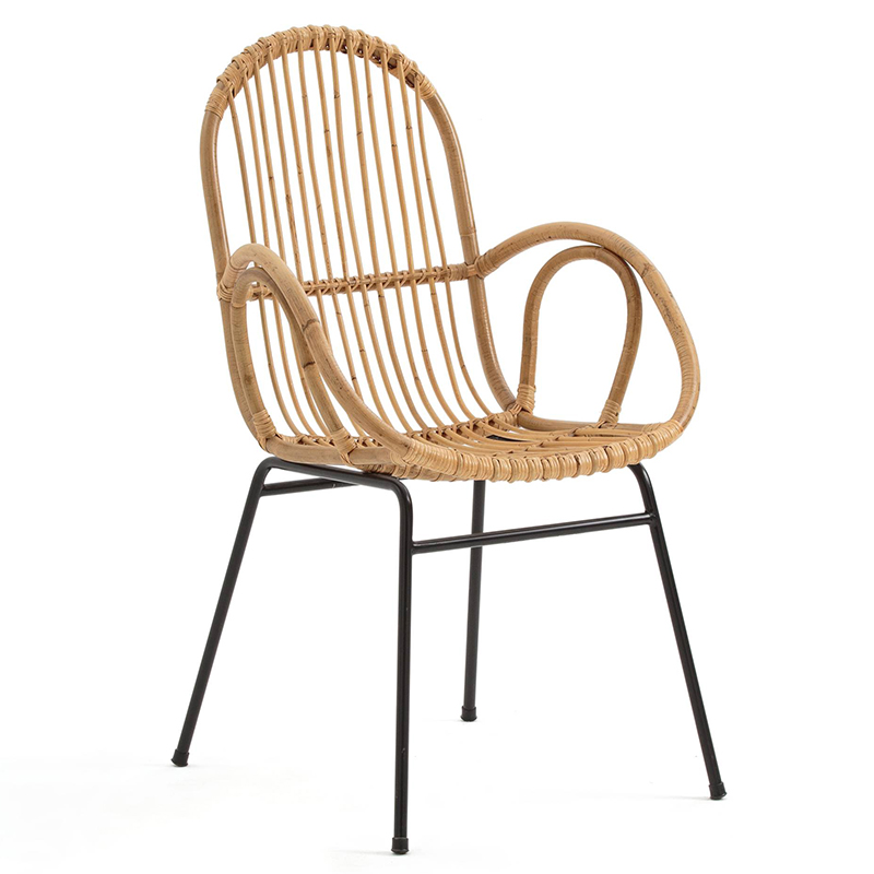 Стул Lucca Wicker Chair Бежевый Черный в Ульяновске | Loft Concept 