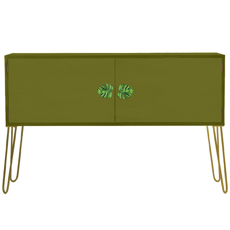 Комод длинный Monstera Green Chest of Drawers Зеленый Оливковый в Ульяновске | Loft Concept 